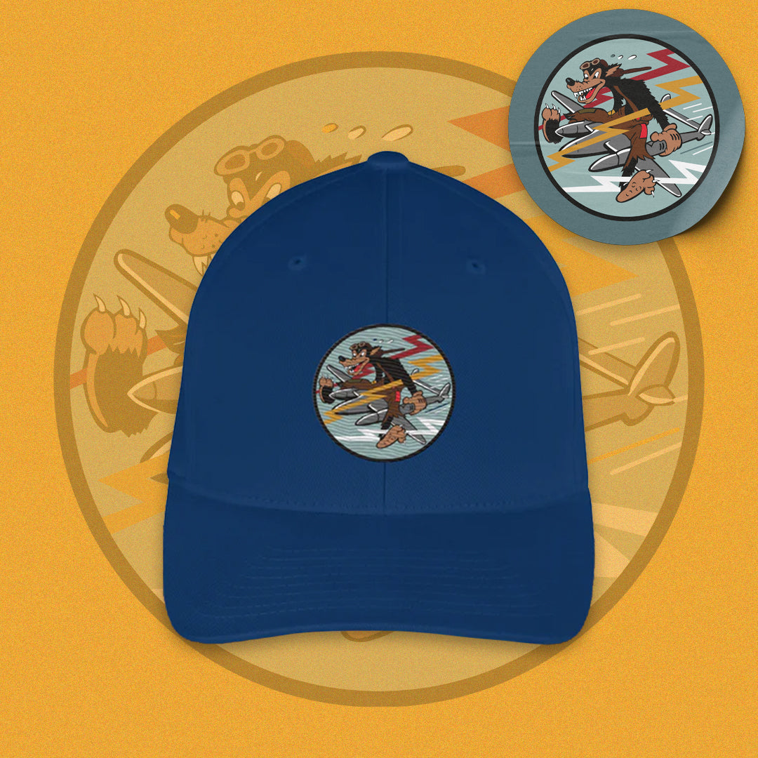 Wolf P-38 Fighter Cap - Nose Art Insignia Embroidery