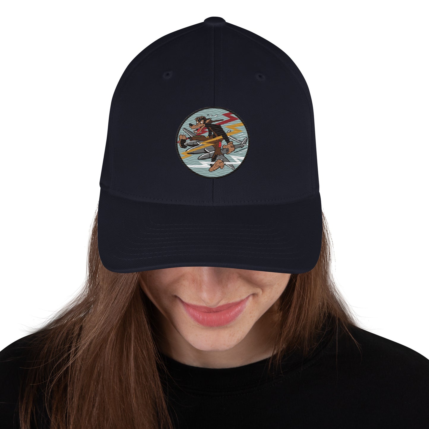 Wolf P-38 Fighter Cap - Nose Art Insignia Embroidery