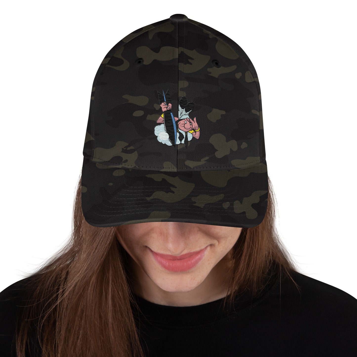Native American Bomber Cap - Nose Art Insignia Embroidery