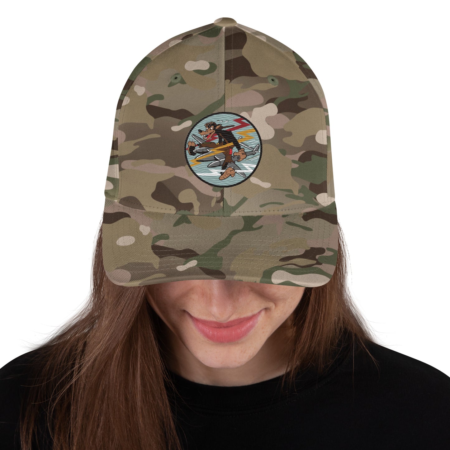 Wolf P-38 Fighter Cap - Nose Art Insignia Embroidery