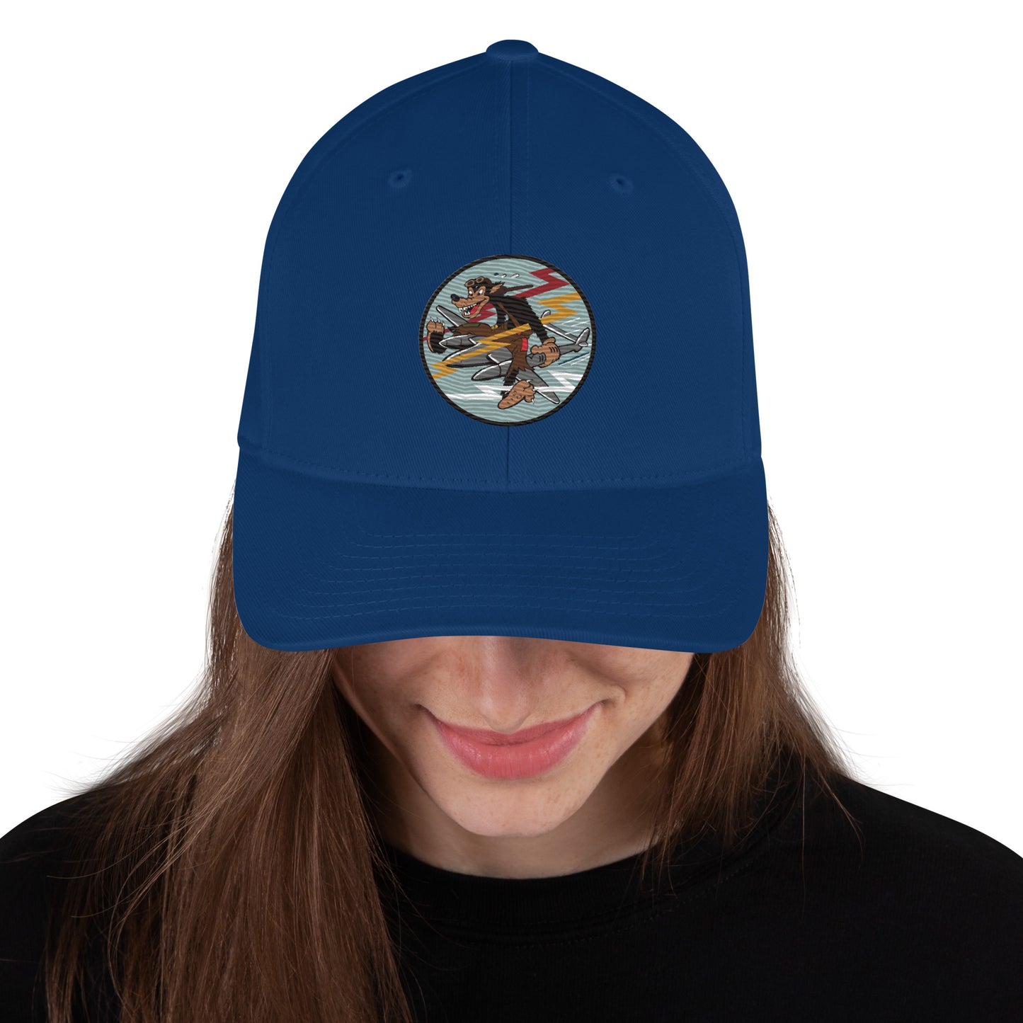 Wolf P-38 Fighter Cap - Nose Art Insignia Embroidery