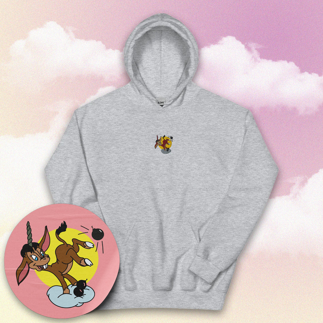 Donkey B-24 Bomber Hoodie - Nose Art Insignia Embroidery