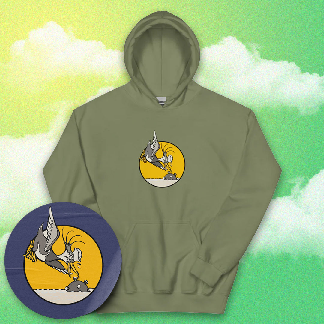 Navy Seagull Hoodie - Nose Art Insignia Printed