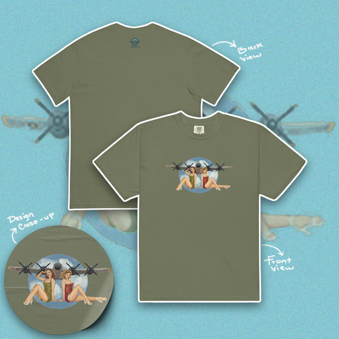 B-29 Bomber Heritage T-Shirt - Pin Up Art Printed