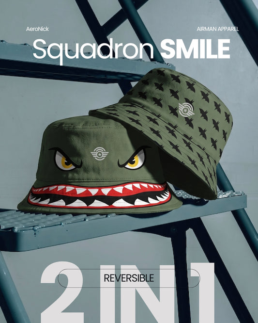 Squadron Smile | Reversible Bucket Hat