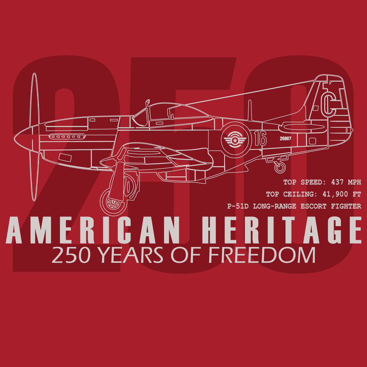 P-51D Mustang Semicentennial Heritage Tee