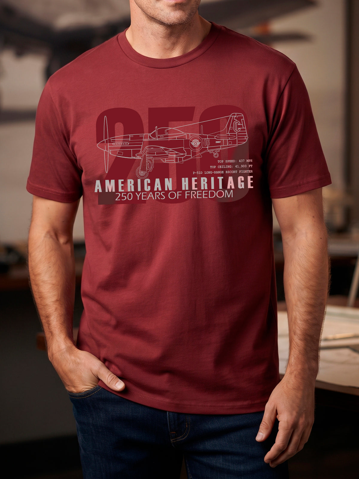 P-51D Mustang Semicentennial Heritage Tee
