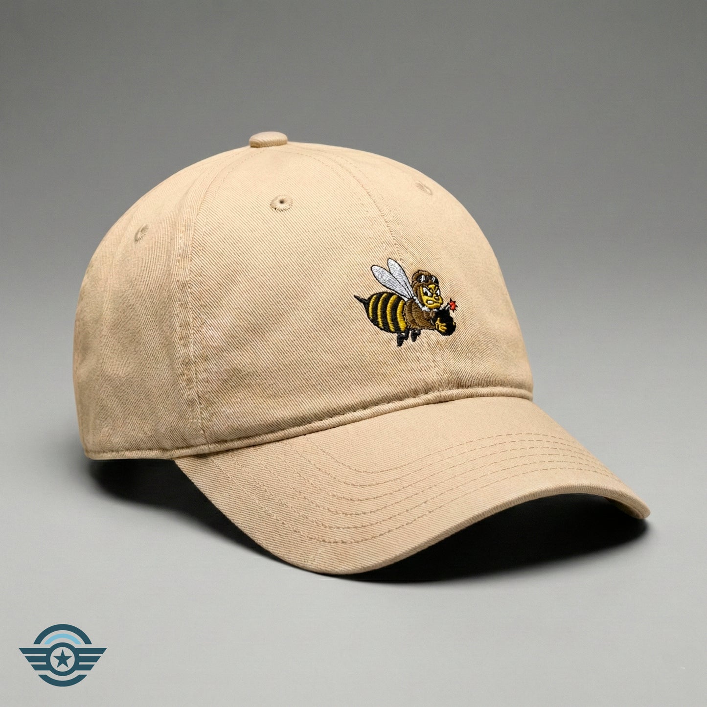 Retro Bomber Bee Embroidered Cap