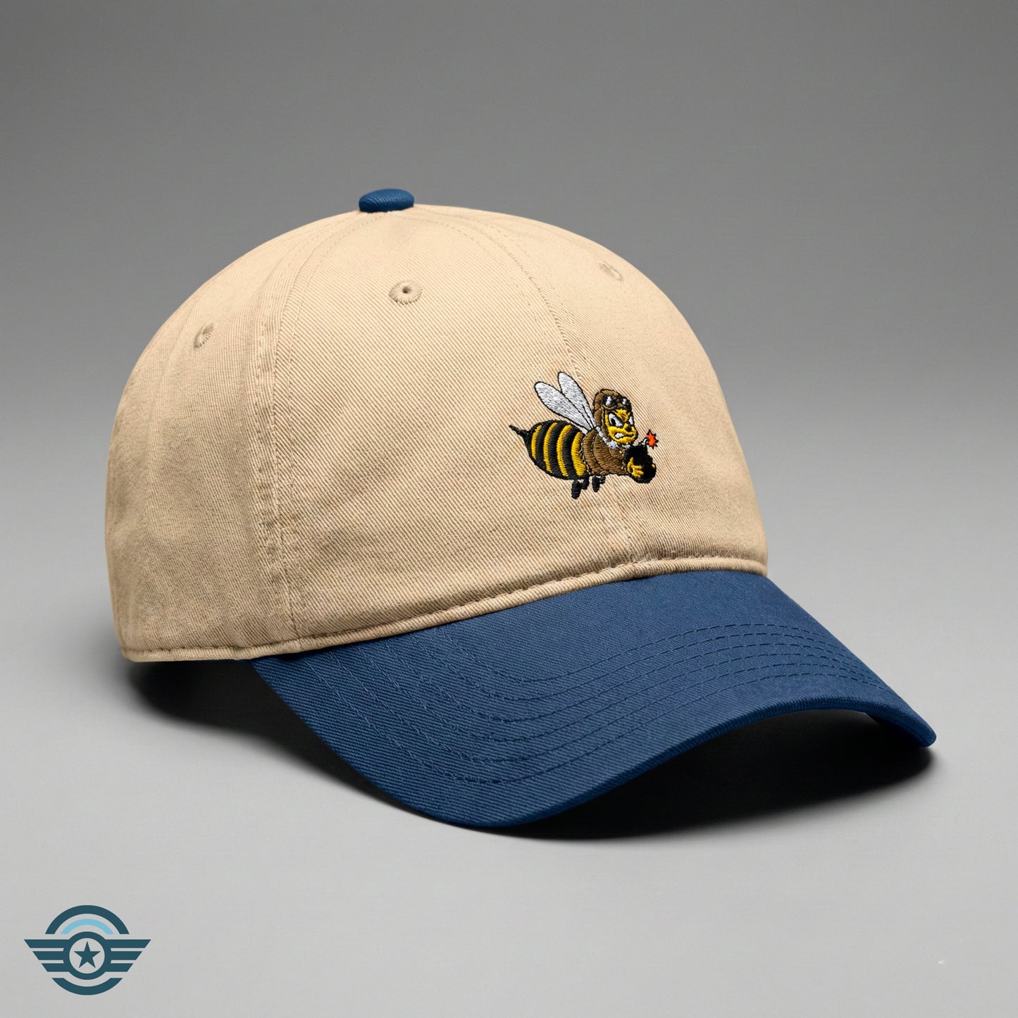 Retro Bomber Bee Embroidered Cap
