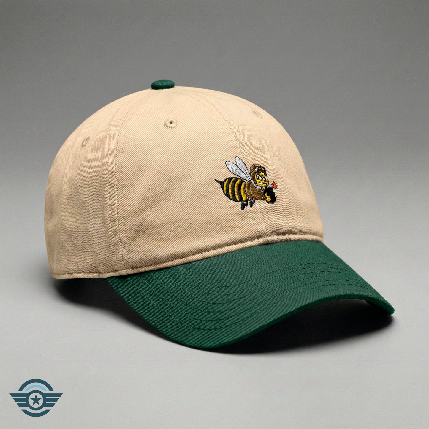 Retro Bomber Bee Embroidered Cap