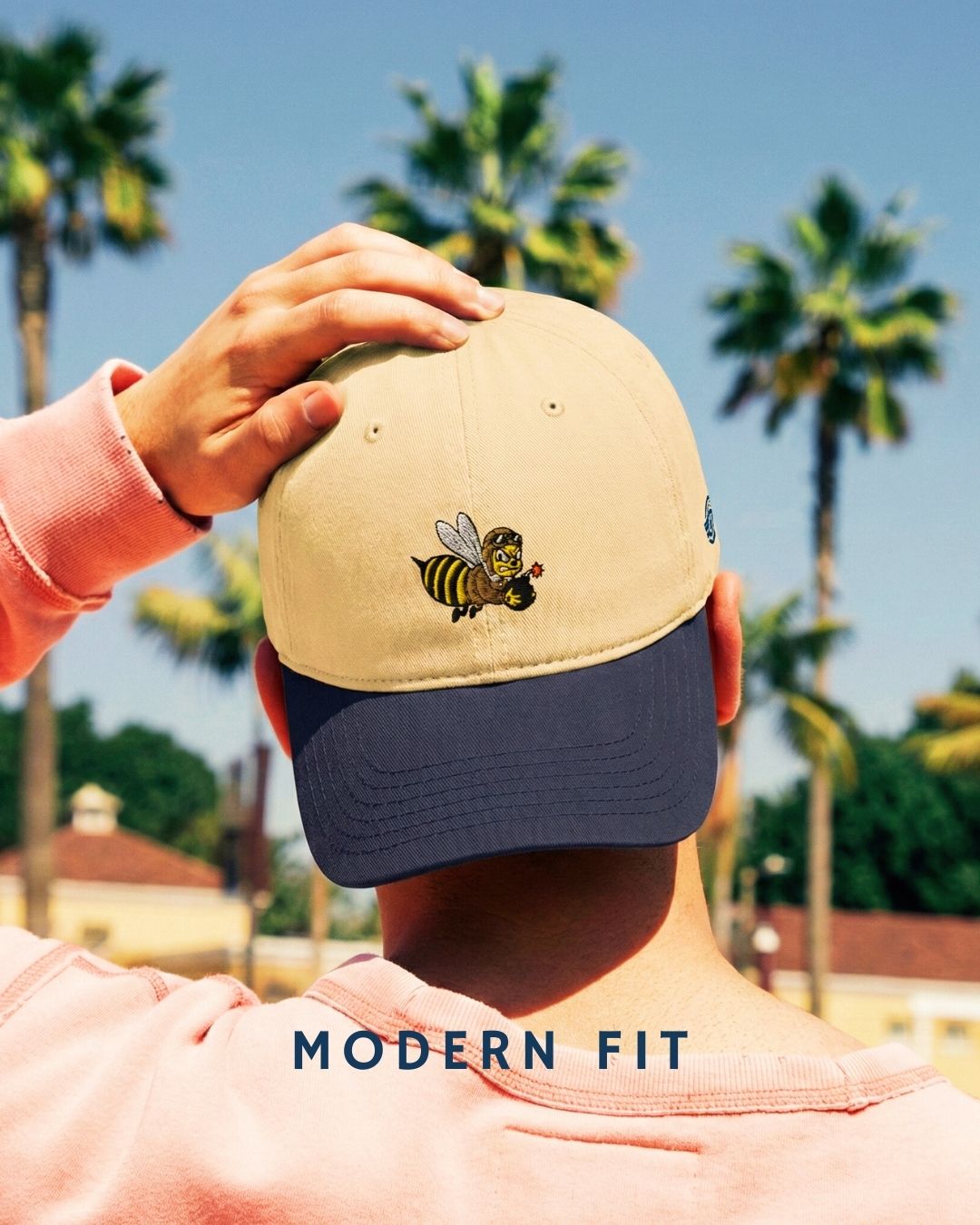 Retro Bomber Bee Embroidered Cap