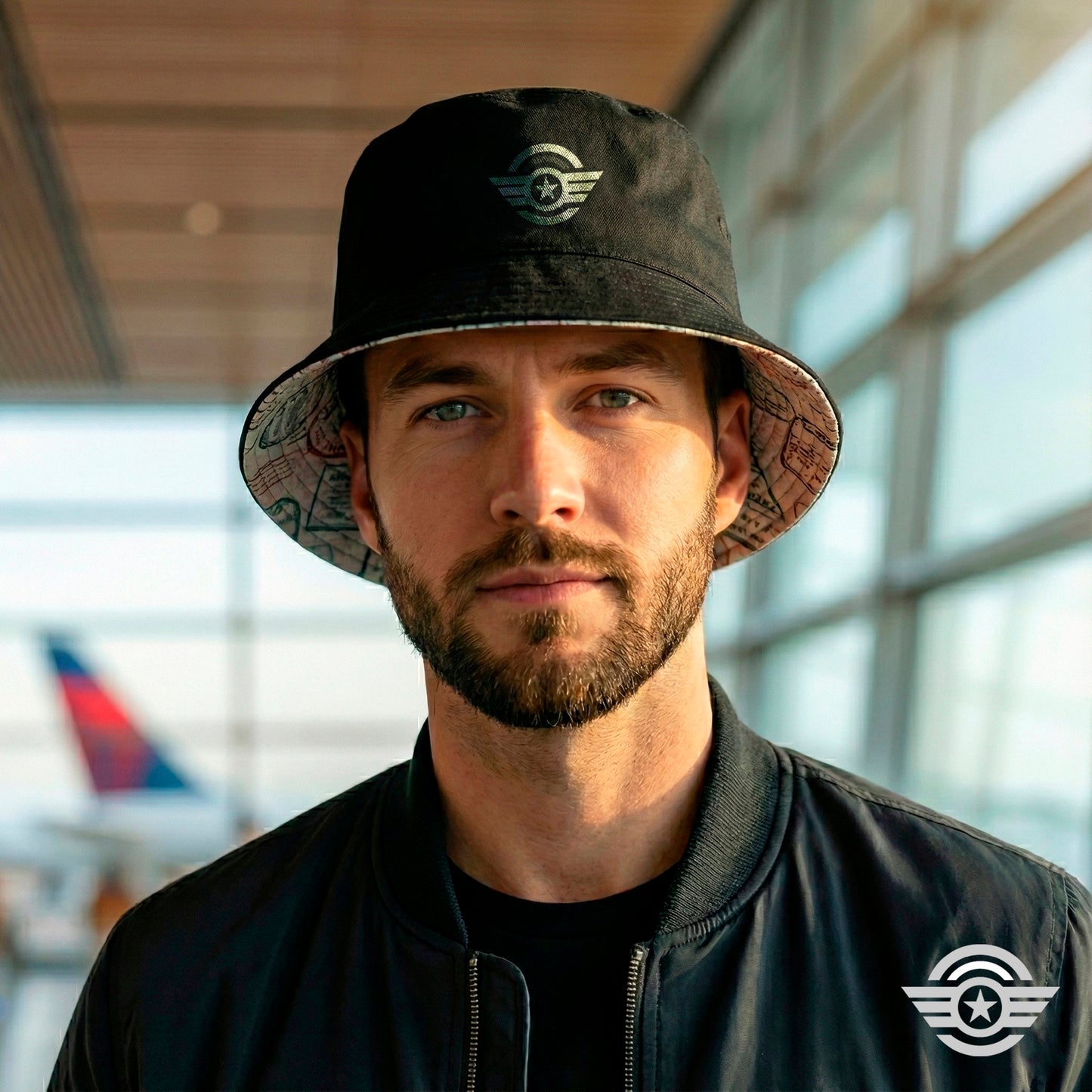 Global Entry Reversible Bucket Hat | Passport Stamp Aviation Gear