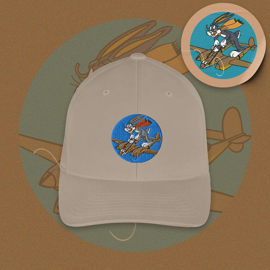 Bugs Bunny P-38 Fighter Cap - Nose Art Insignia Embroidery