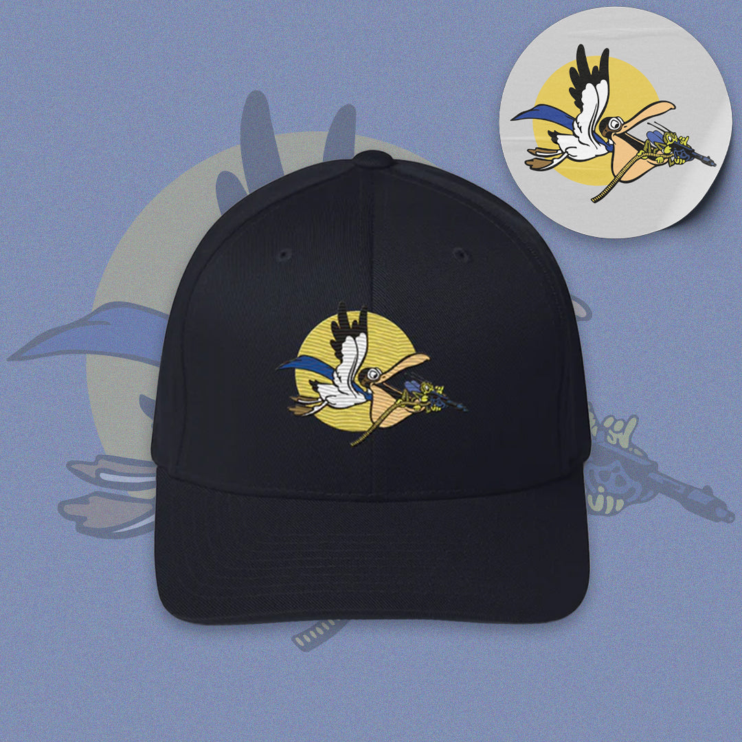 Stork P-40 Fighter 44th Squadron Cap - Nose Art Insignia Embroidery