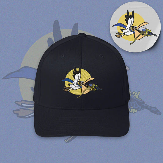 Stork P-40 Fighter 44th Squadron Cap - Nose Art Insignia Embroidery