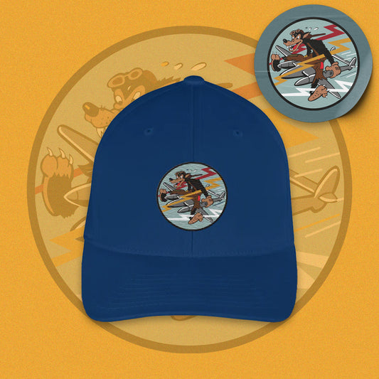 Wolf P-38 Fighter Cap - Nose Art Insignia Embroidery