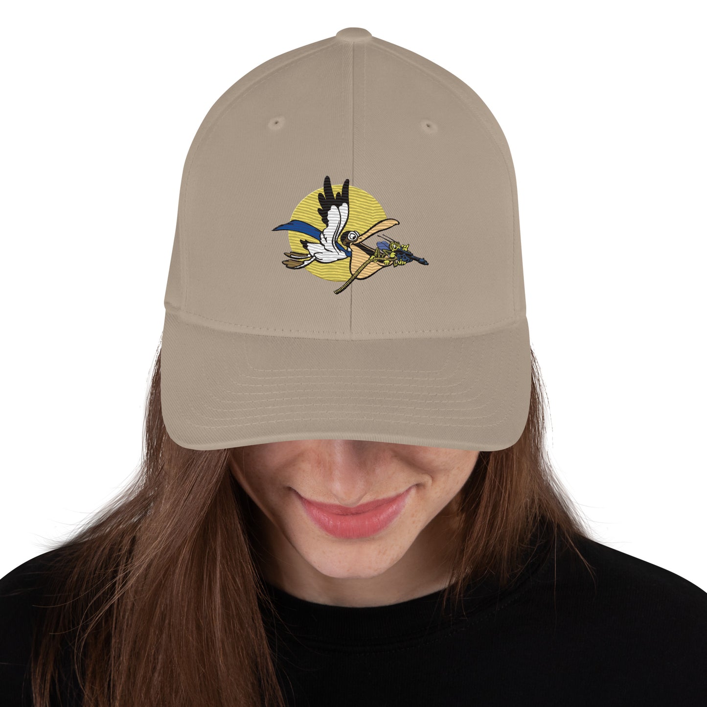 Stork P-40 Fighter 44th Squadron Cap - Nose Art Insignia Embroidery