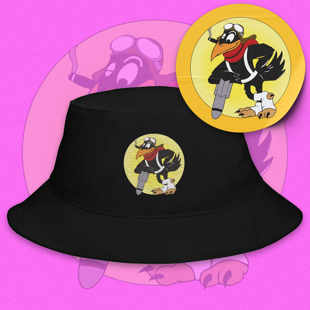 Raven Bomber Fisher Hat - Nose Art Insignia Embroidery