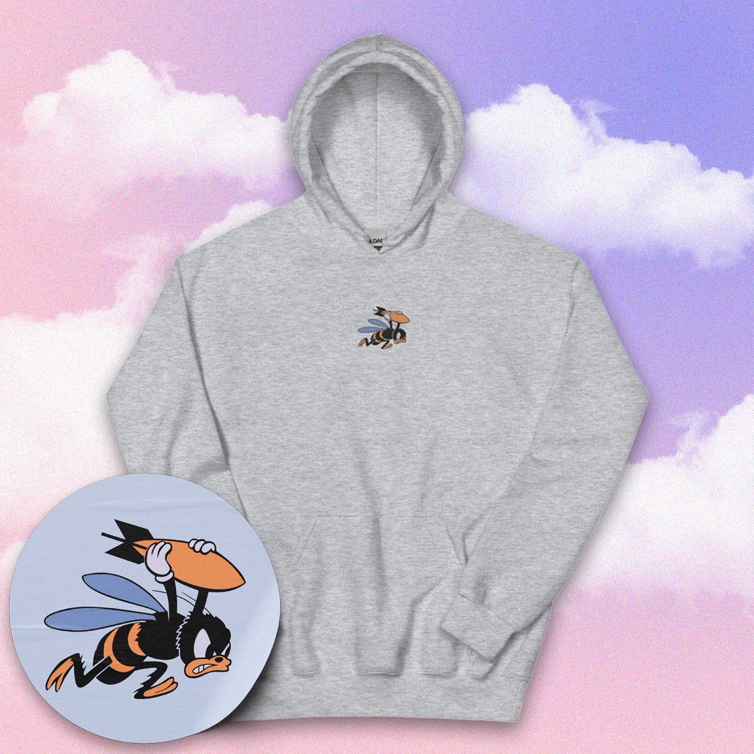 WWII Bomber Bee Hoodie - Nose Art Embroidery
