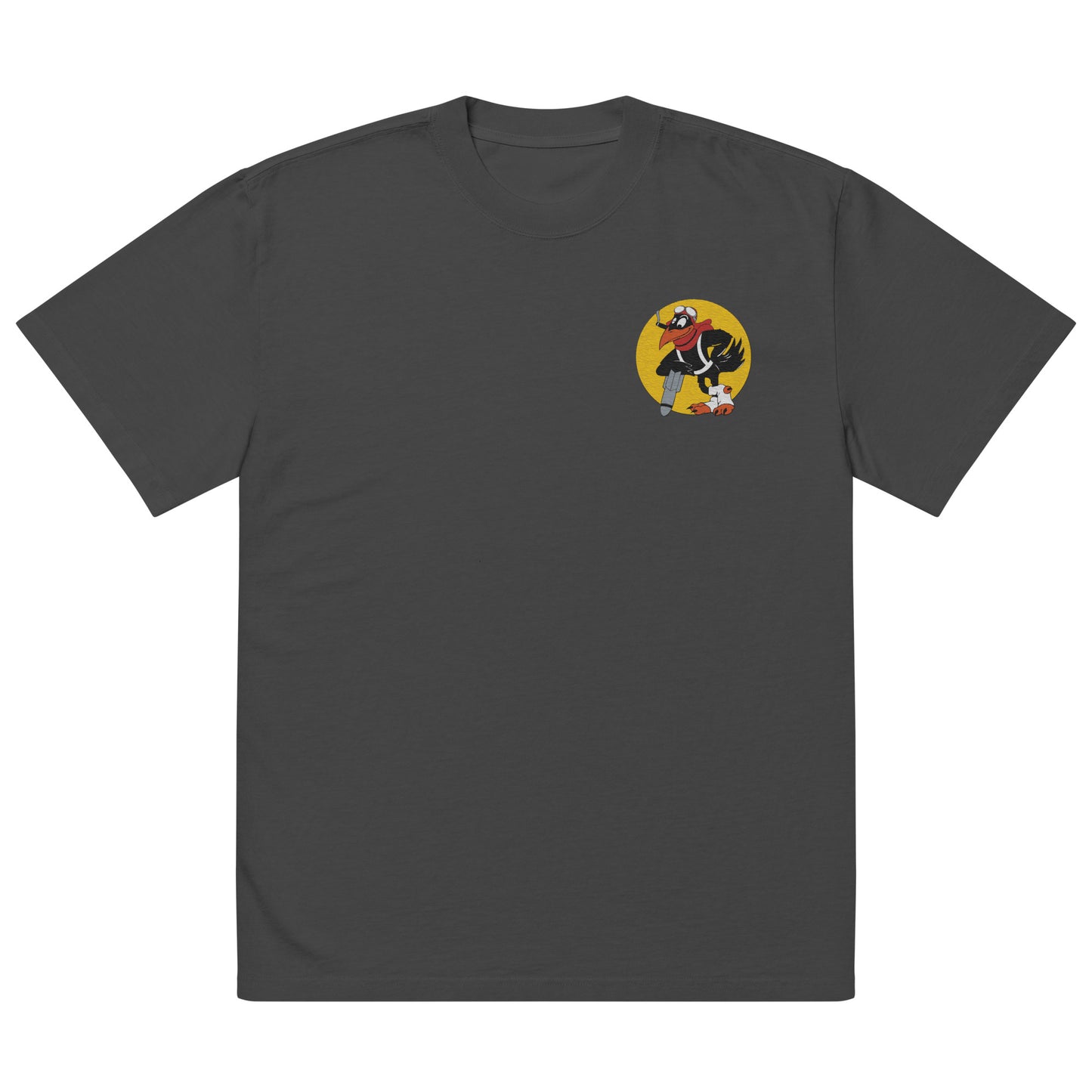 Raven Bomber T-Shirt - Nose Art Insignia Embroidery