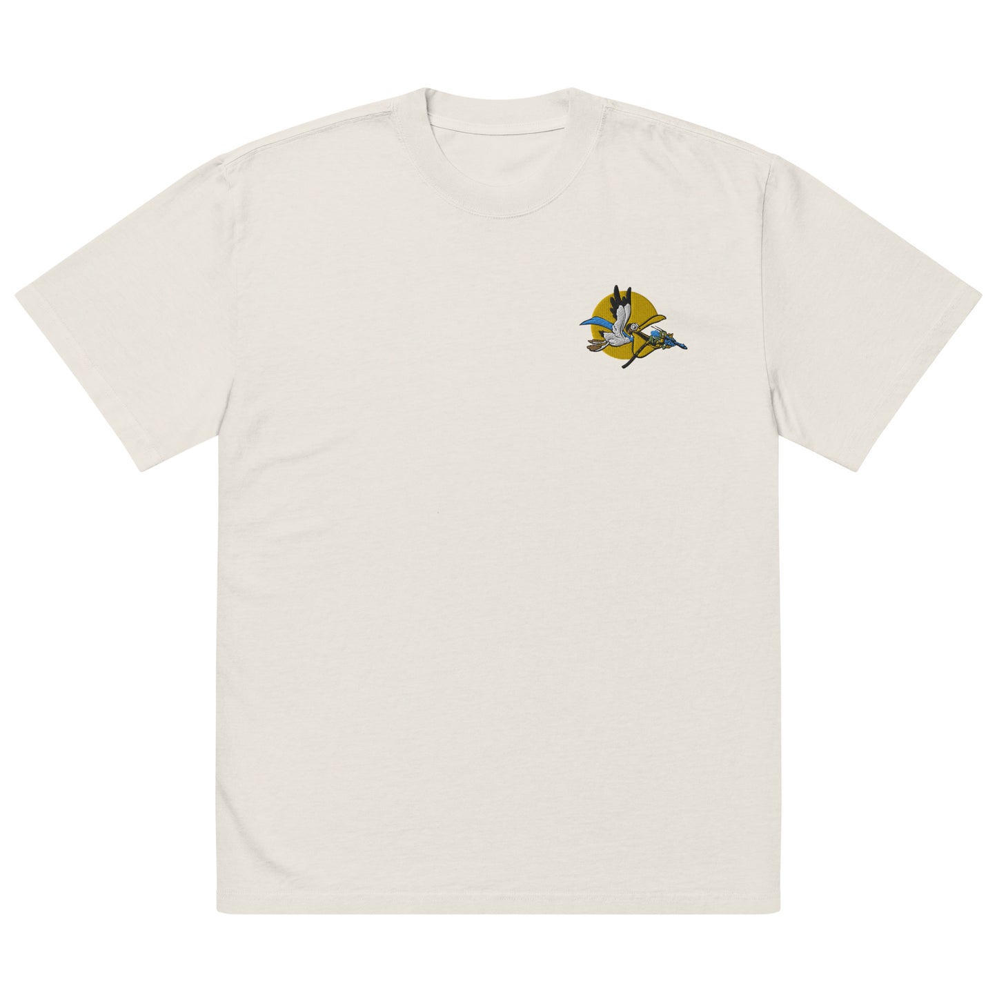 44th Squadron P-40 T-Shirt - Stork Nose Art Embroidery