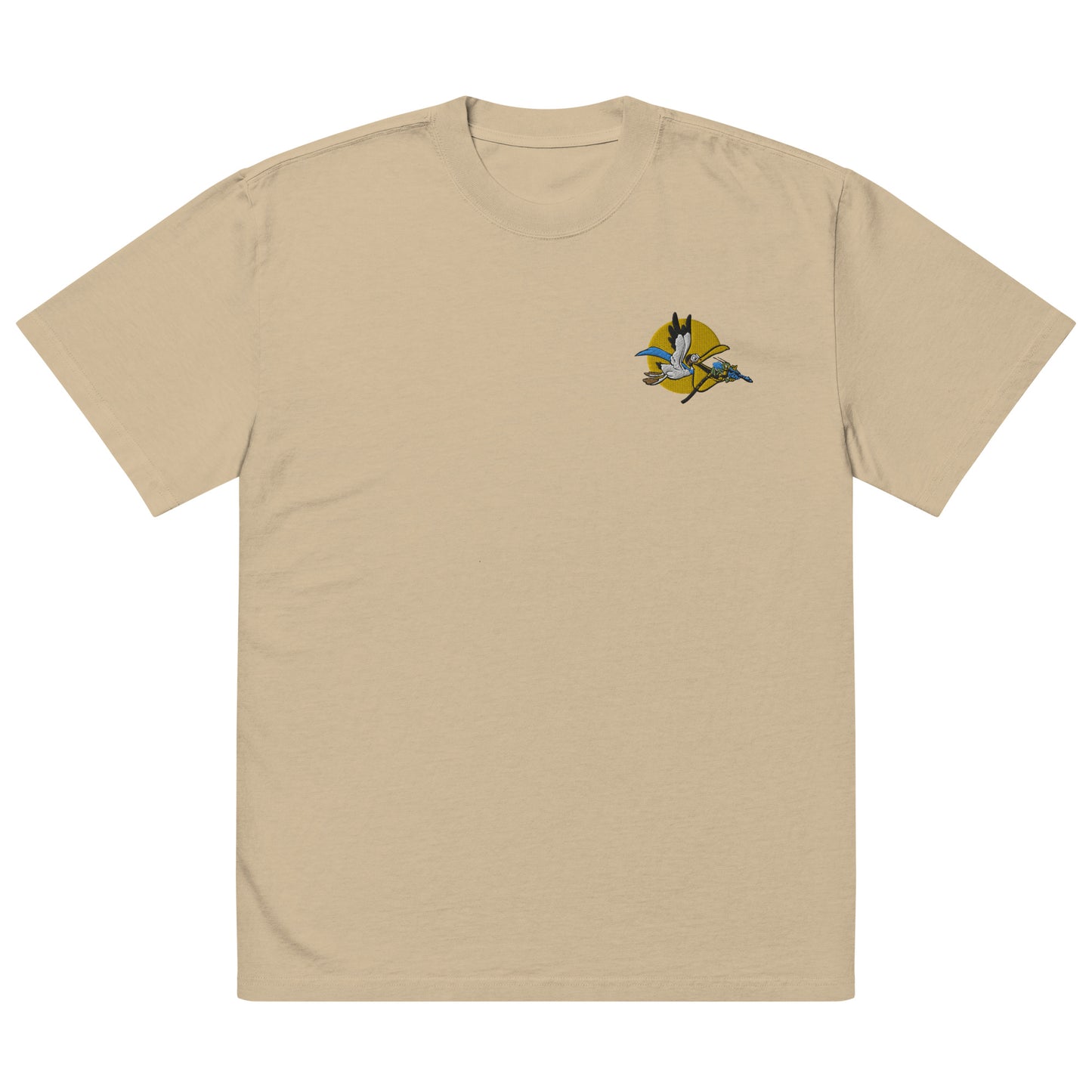 44th Squadron P-40 T-Shirt - Stork Nose Art Embroidery