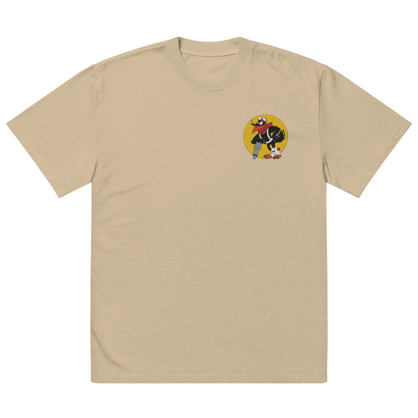 Raven Bomber T-Shirt - Nose Art Insignia Embroidery