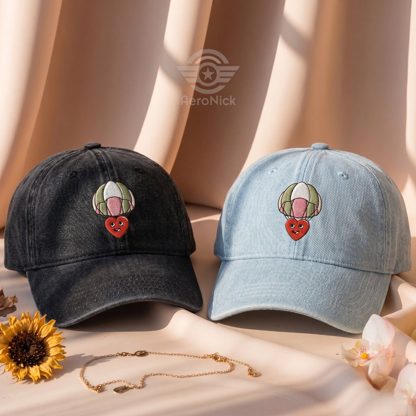 Love Dropping | Embroidered Denim Cap