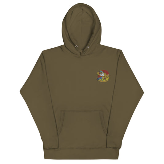 WWII Battery Hoodie - Battery Owl Nose Art Embroidery