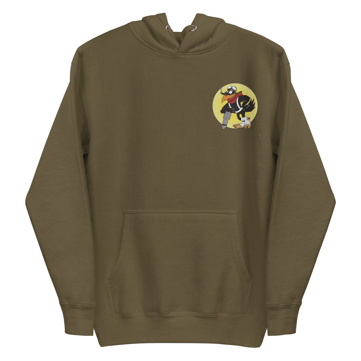 Raven Bomber Hoodie - Nose Art Insignia Embroidery